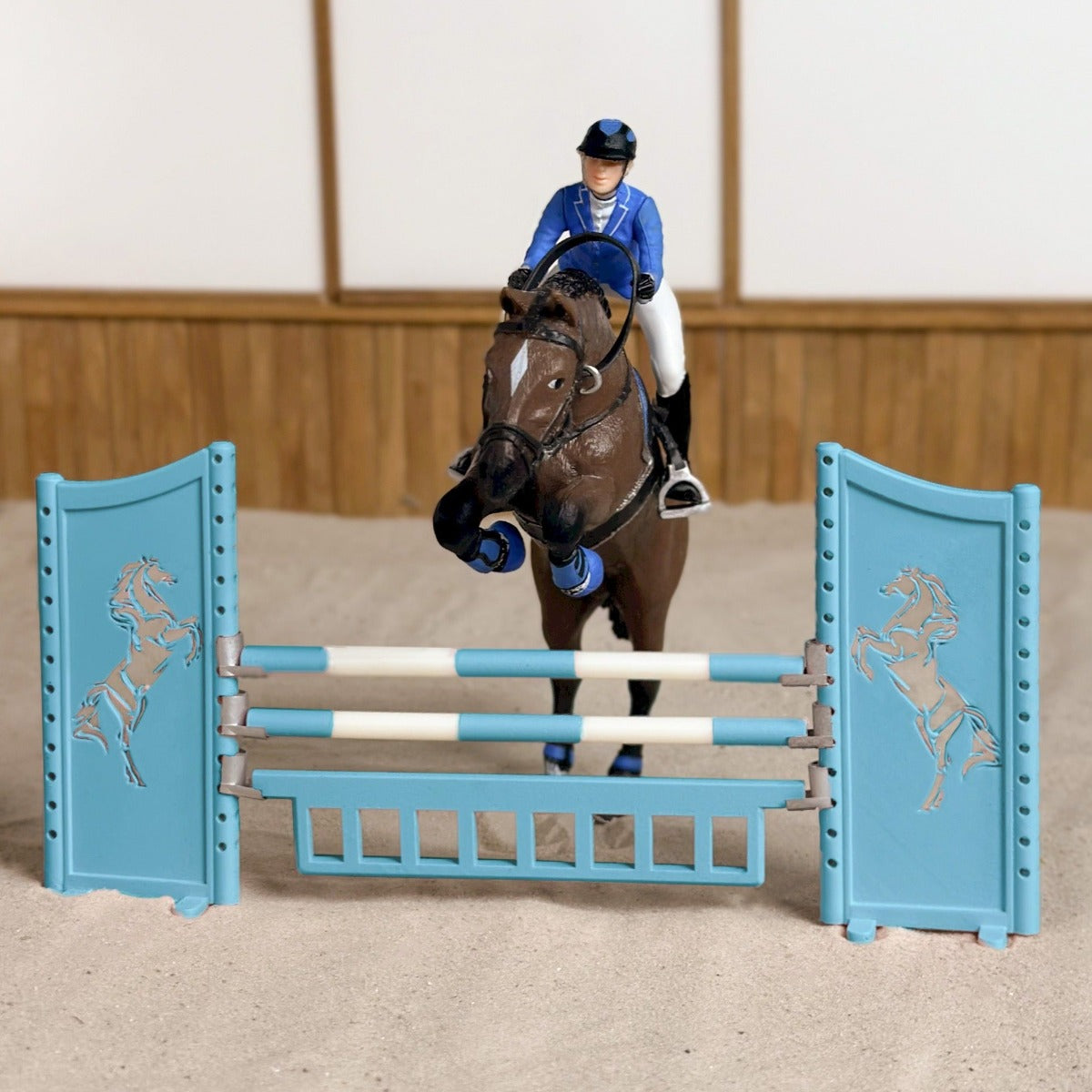 Showjumping fences for Schleich horses light blue