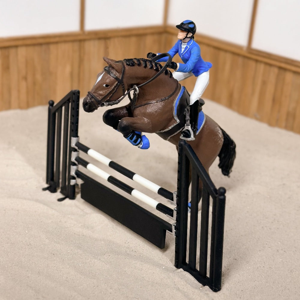 3D printed show jumping fence for model horses (Scale 1:20) Black color
