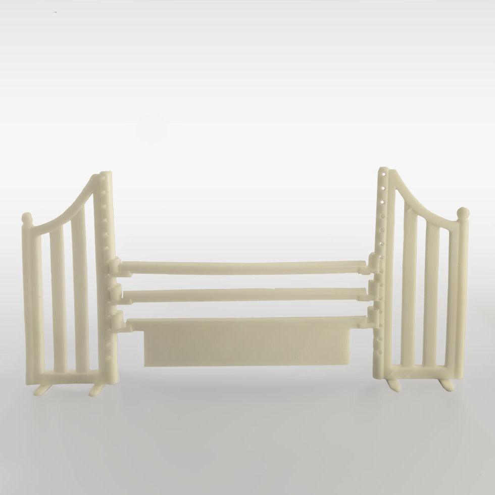 3D printed show jumping fence for  model horses (Scale 1:20) white