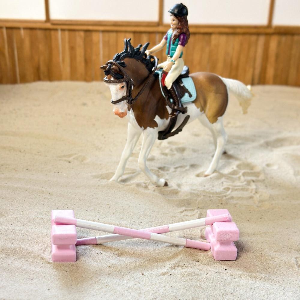 3D printed Cavaletti block set for Schleich model horses (scale 1:20) in Pink