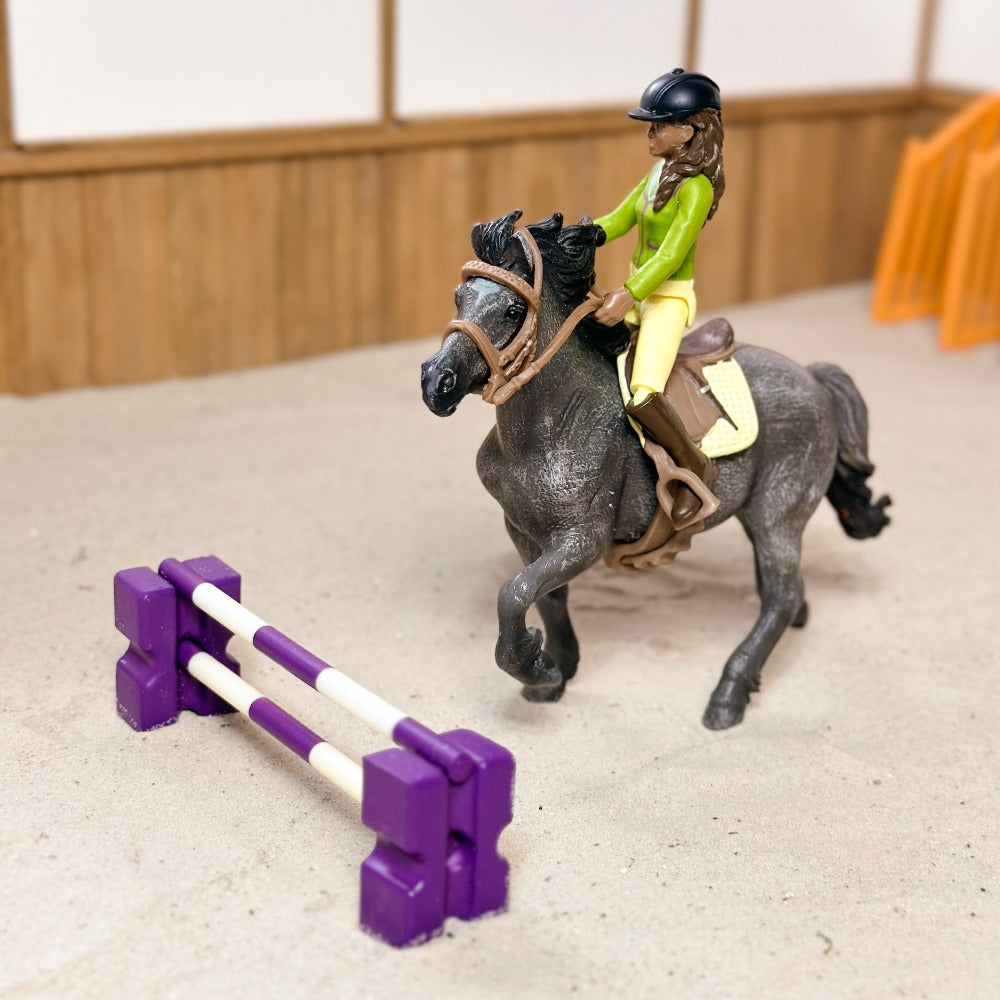 D printed Cavaletti block set for Schleich model horses (scale 1:20) in Purple