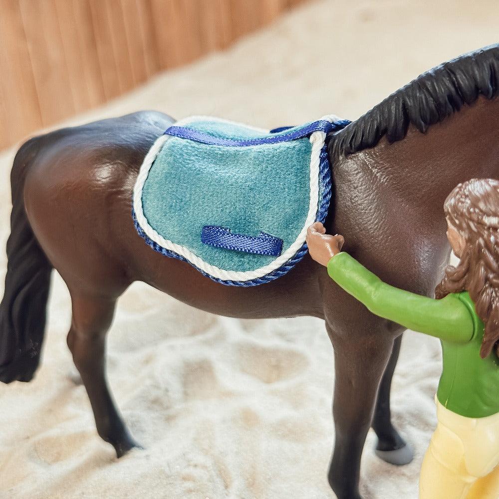 DIY velvet saddle pad Kit for tack model Horses Schleich scale 1:9