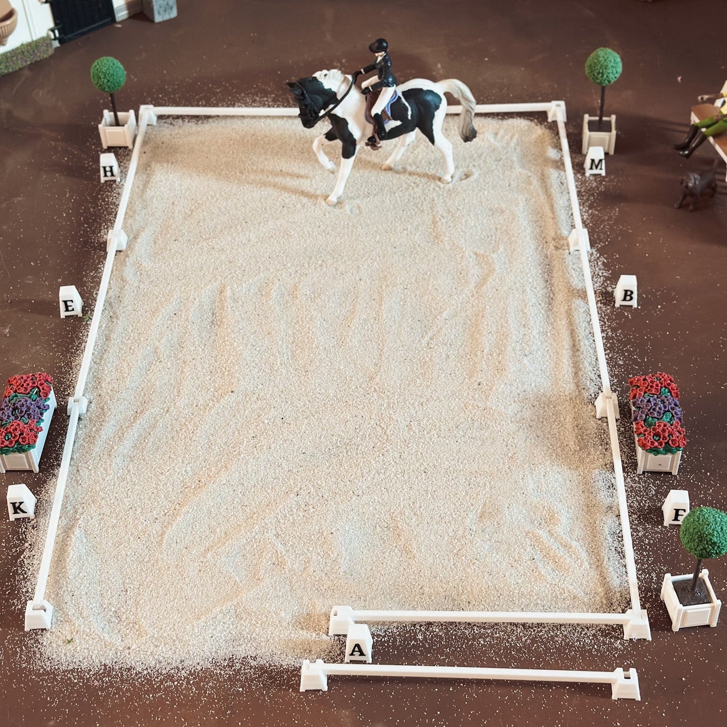 Dressage arena fences and letter cones for Schleich model horses