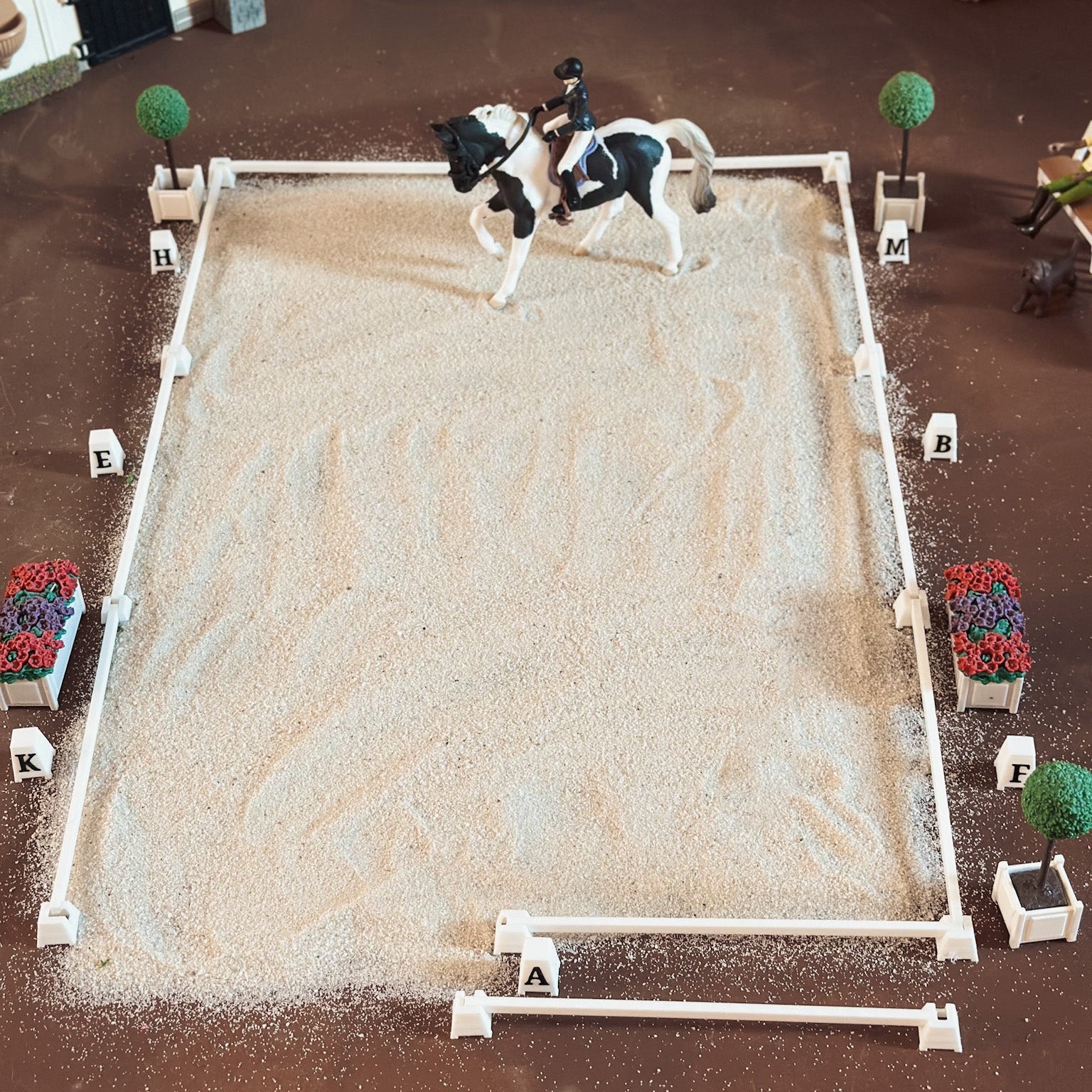 Dressage arena fences and letter cones for Schleich model horses