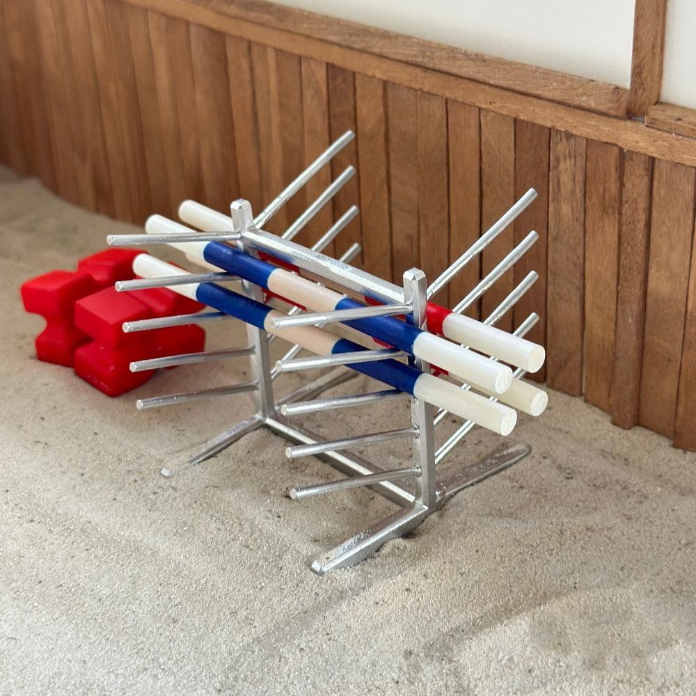 3D printed pole holder silver for Schleich Model horses (Scale 1:20)