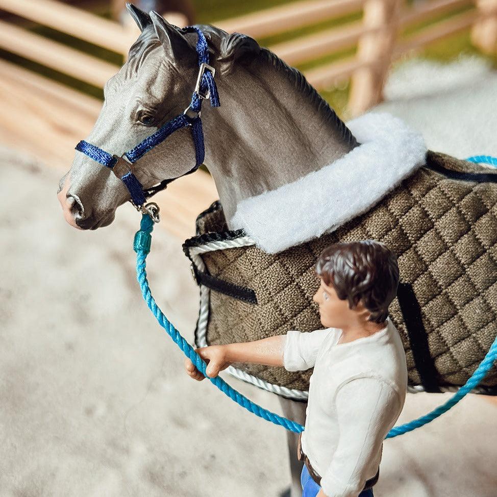 Ribbon Halter DIY KIT for model horse scale 1:18 in blue