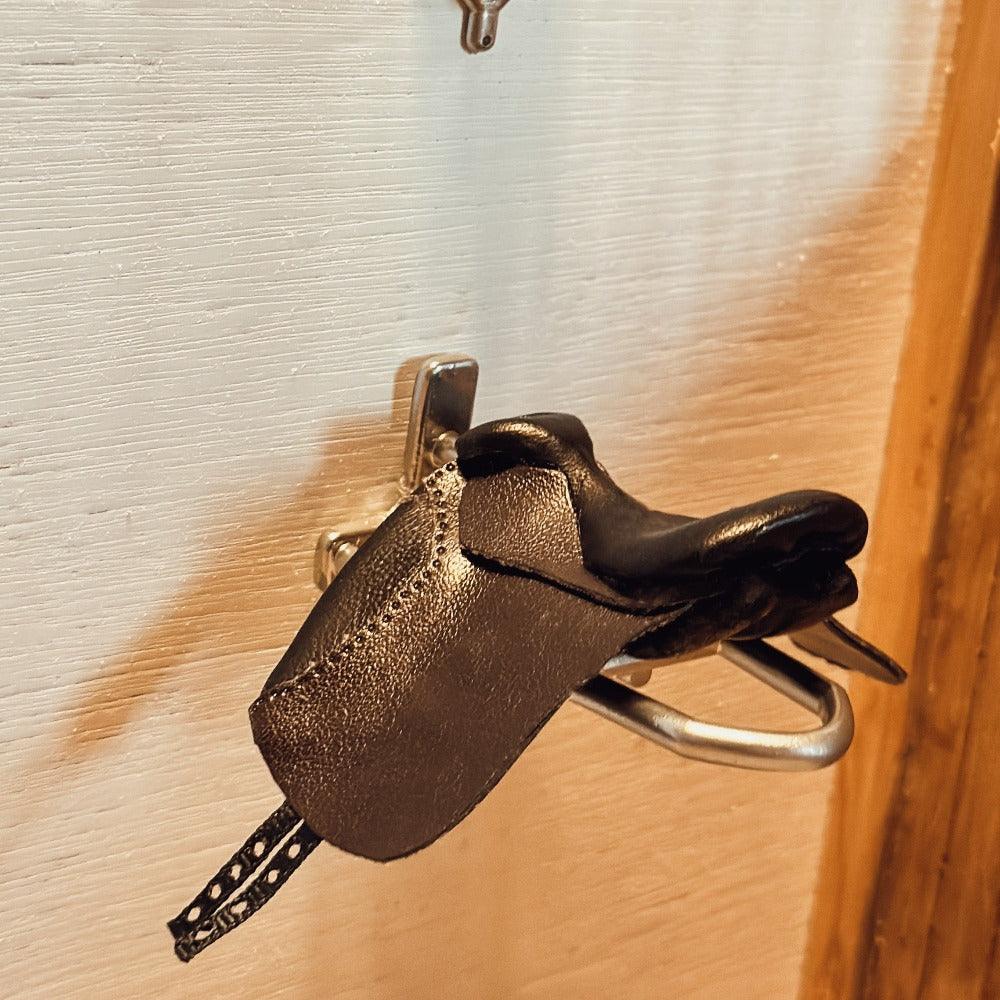 3d printed Sadle rack for Breyer Classics and CollectA Deluxe model horses (scale 1:12) painted in silver