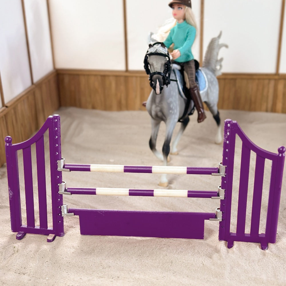 3D printed show jumping fence for model horses (Scale 1:12) red color