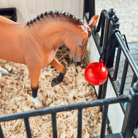 d Printed stall boredom ball for Schleich model horses Scale 1:20
