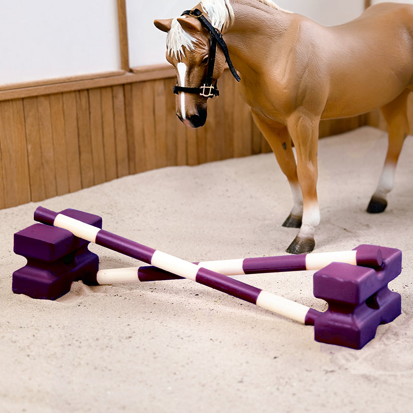 3D printed Cavaletti block set for Breyer Classic  model horses (scale 1:12) in purple