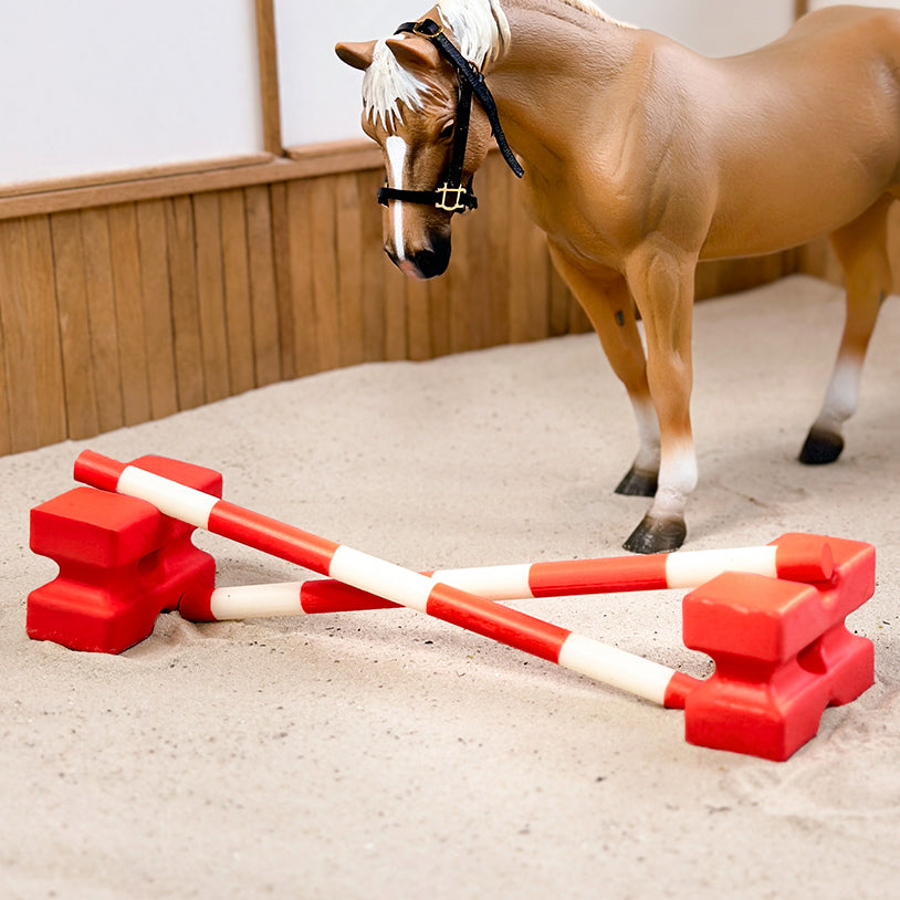 3D printed Cavaletti block set for Breyer Classic  model horses (scale 1:12) in Red