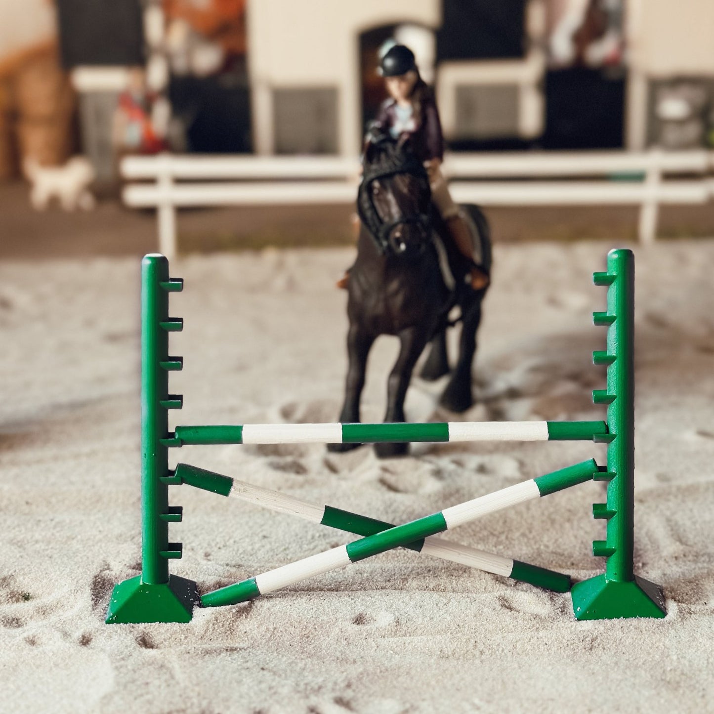 Green Training Jumps for Schleich Model Horses