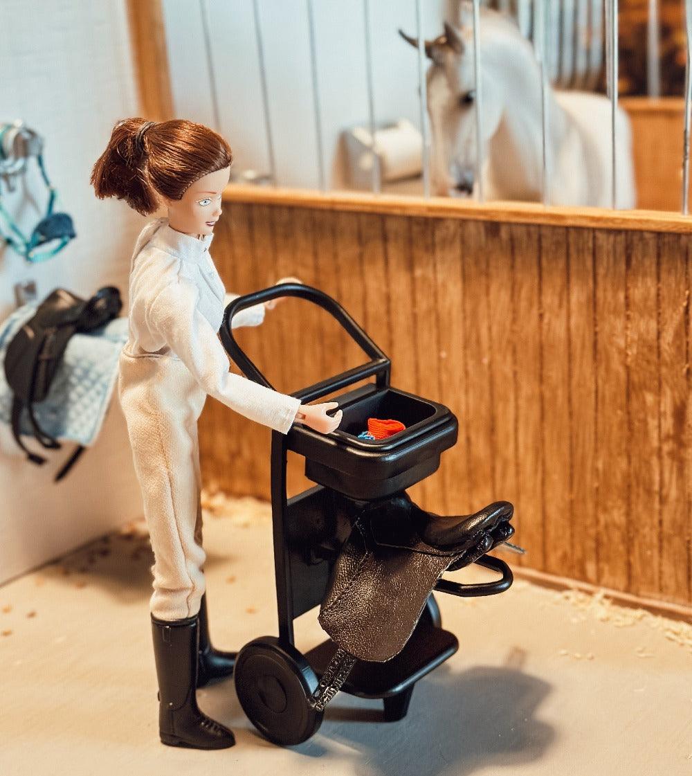3D printed Saddle cart for Breyer model Horses ( Scale 1:9) in black 